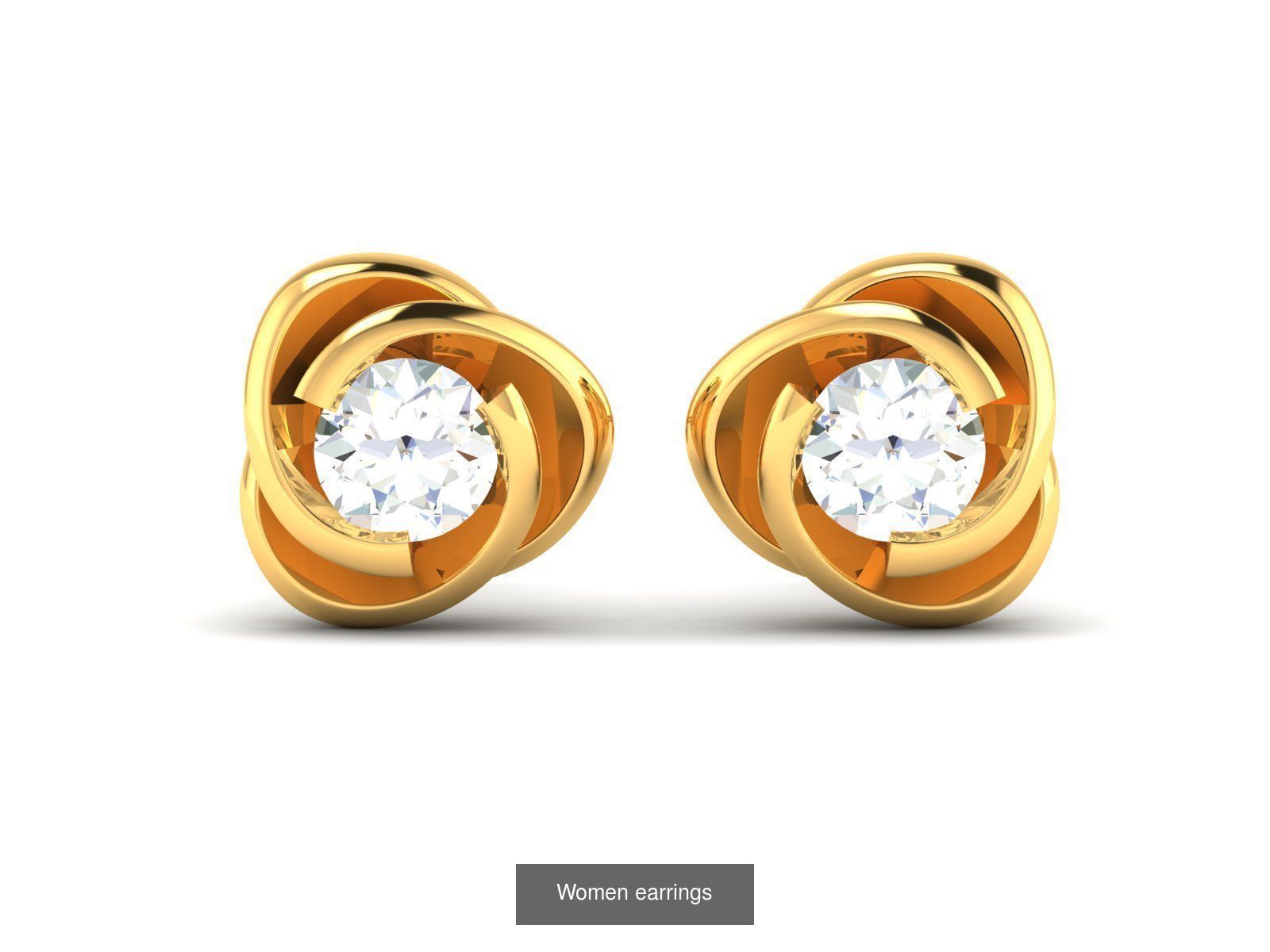 19 Diamond Studs Earrings 3dm renders 3D Model Collection_9