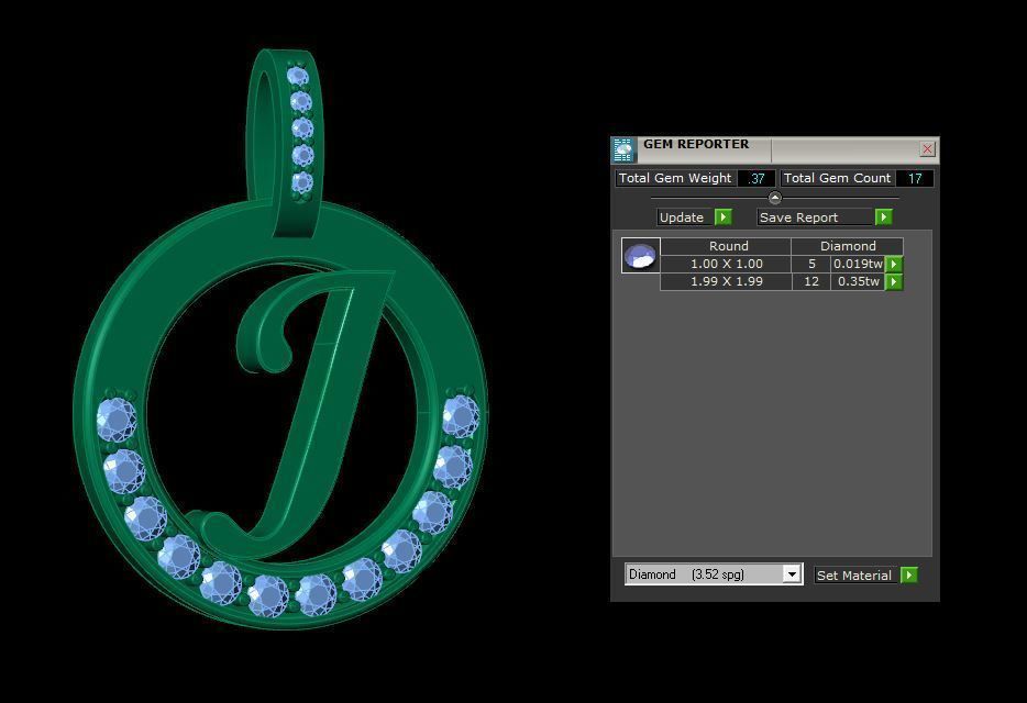 J Letter Pendant 3D print model_7