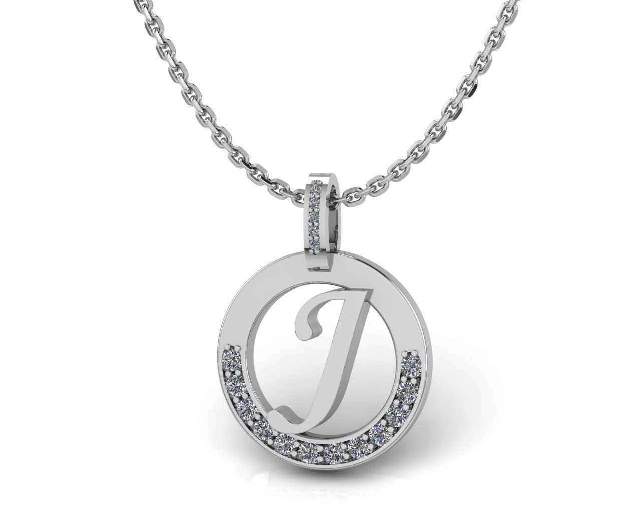 J Letter Pendant 3D print model_2