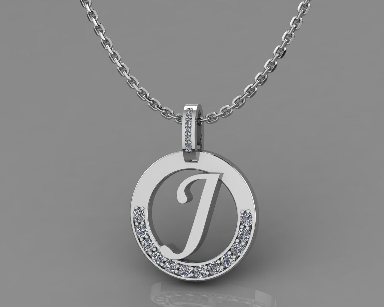 J Letter Pendant 3D print model_3