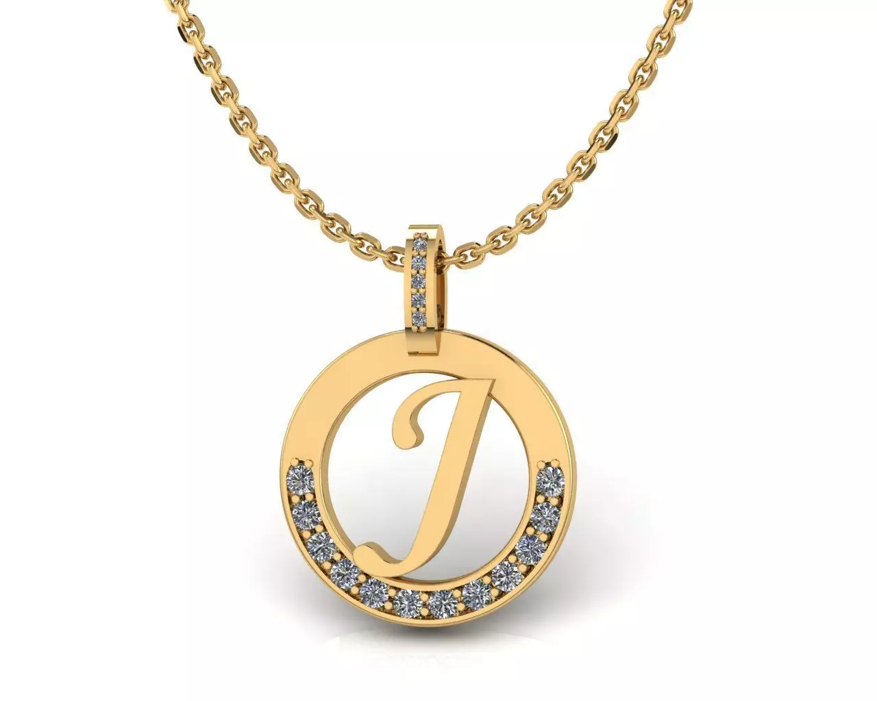 J Letter Pendant 3D print model_0