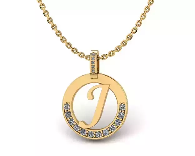 J Letter Pendant 3D print model