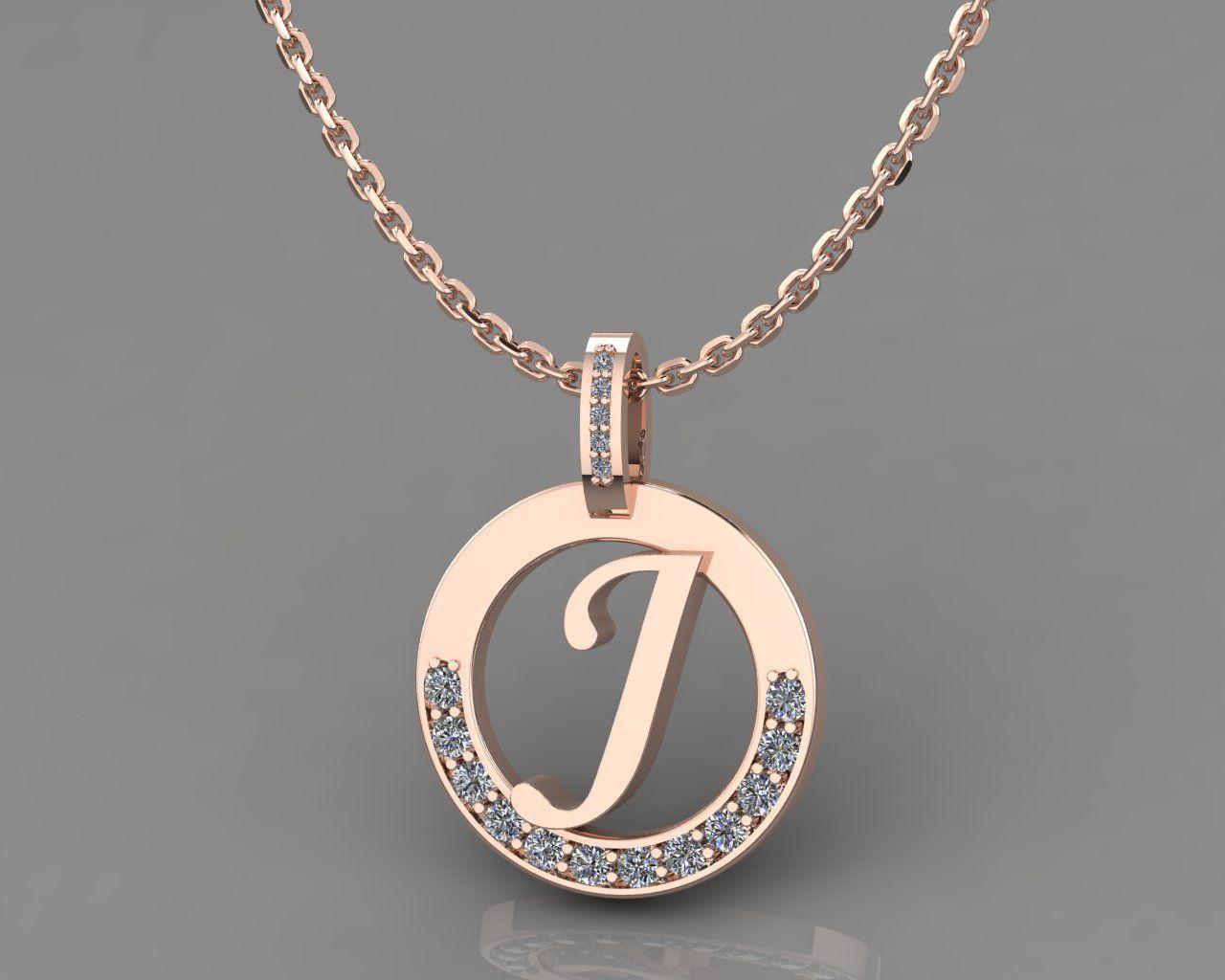 J Letter Pendant 3D print model_5