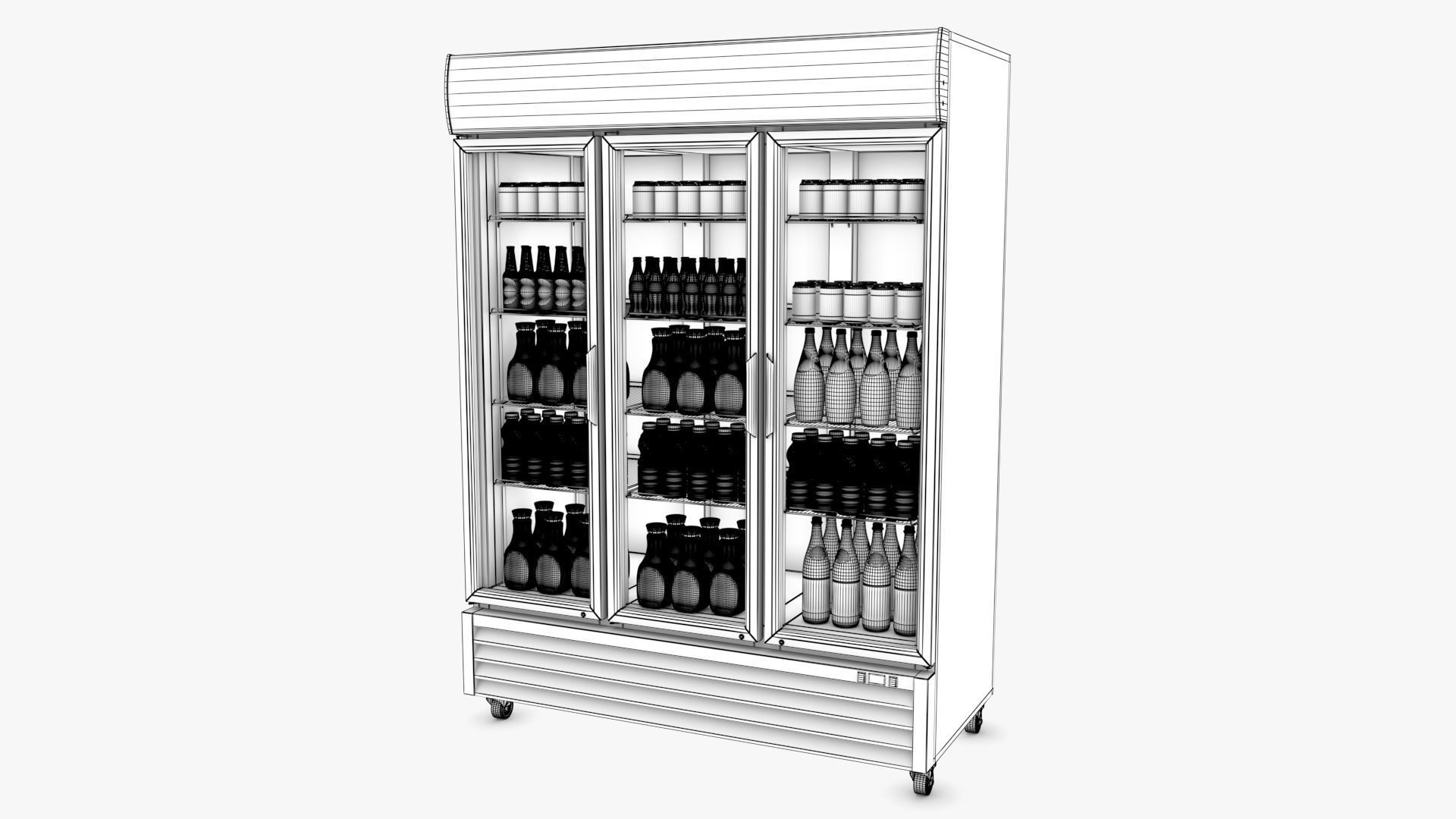 Display Fridge04 Low-poly 3D model_10