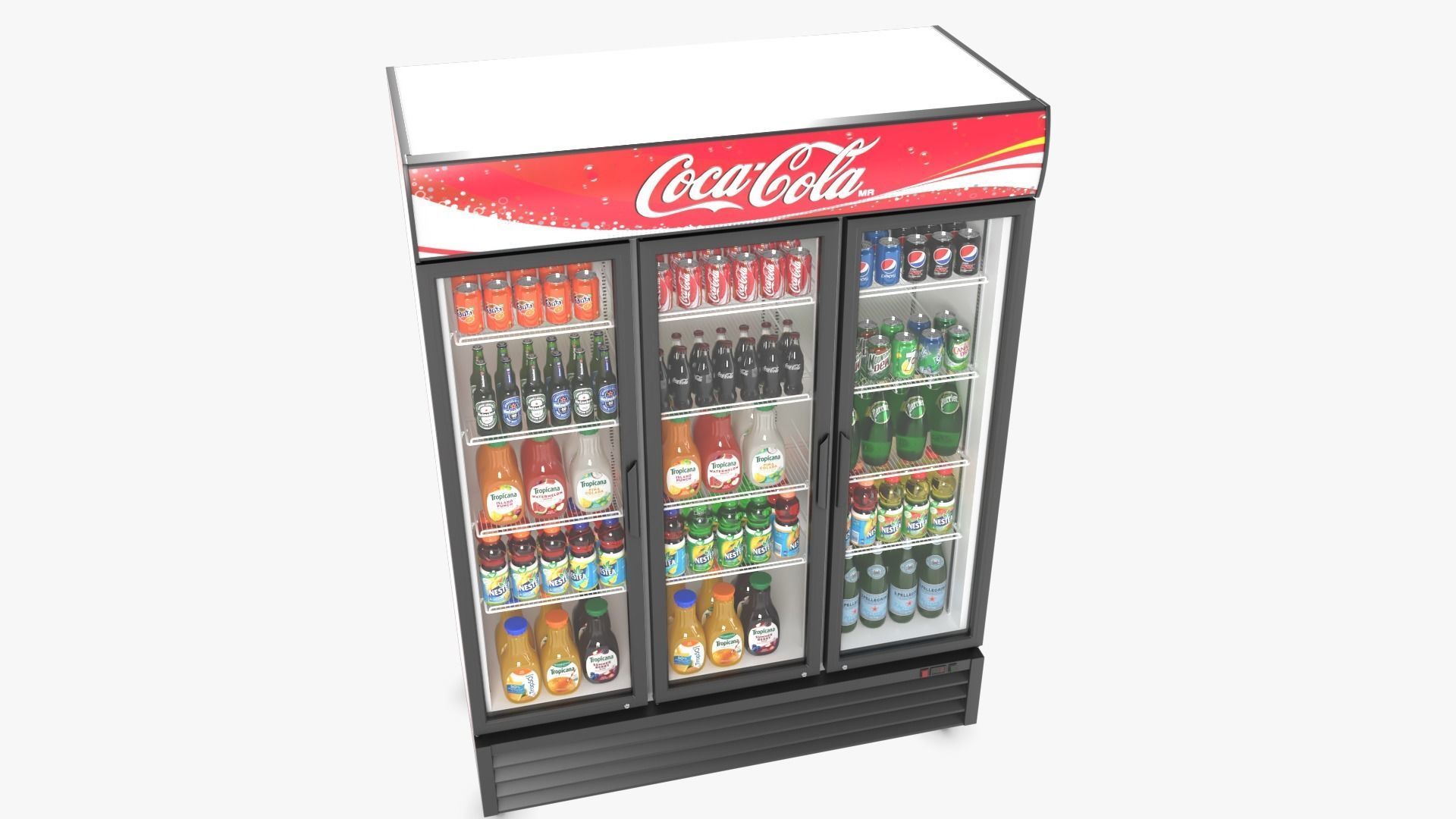Display Fridge04 Low-poly 3D model_9