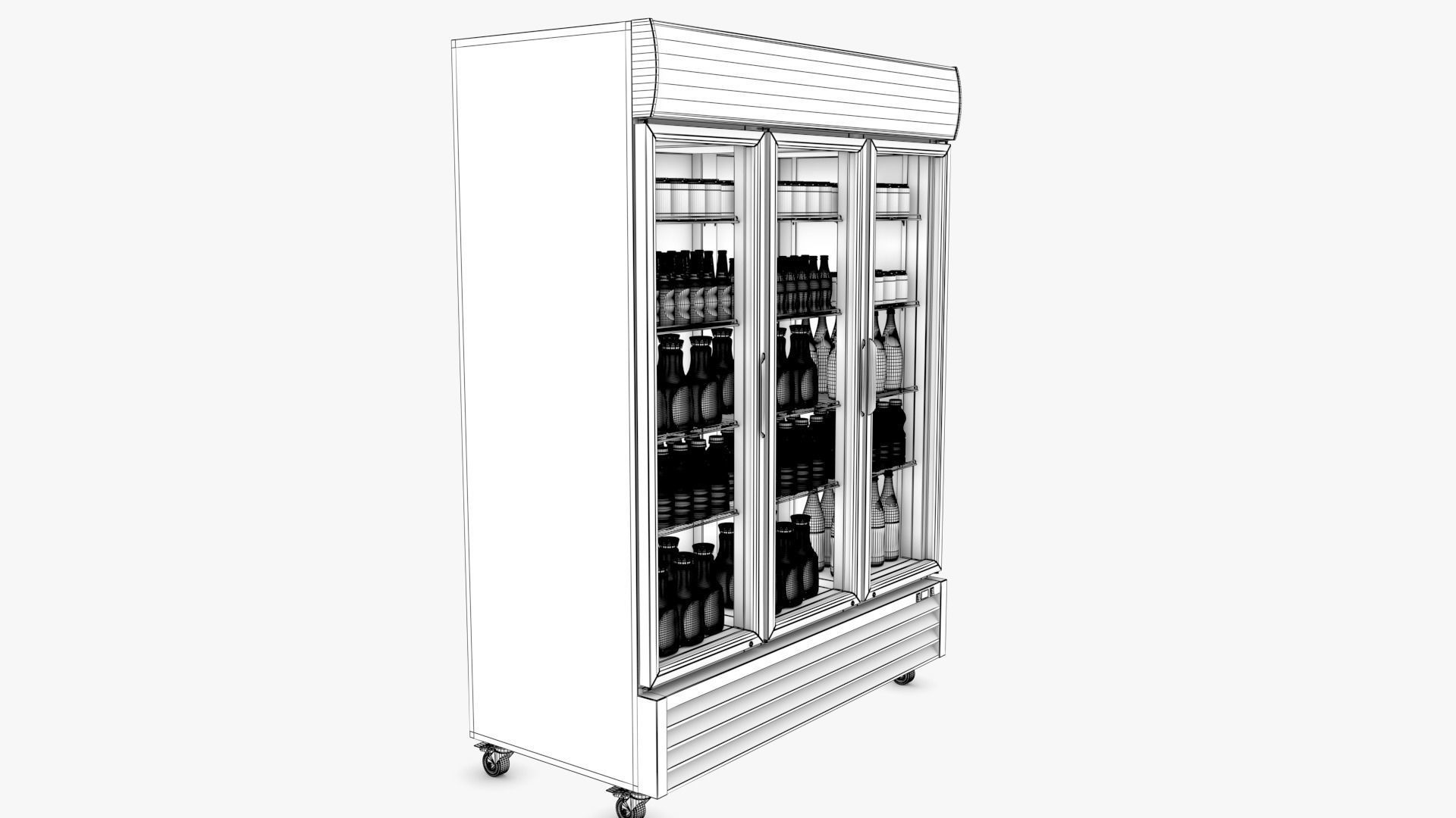 Display Fridge04 Low-poly 3D model_15