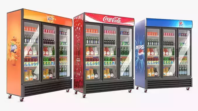 Display Fridge04 Low-poly 3D model