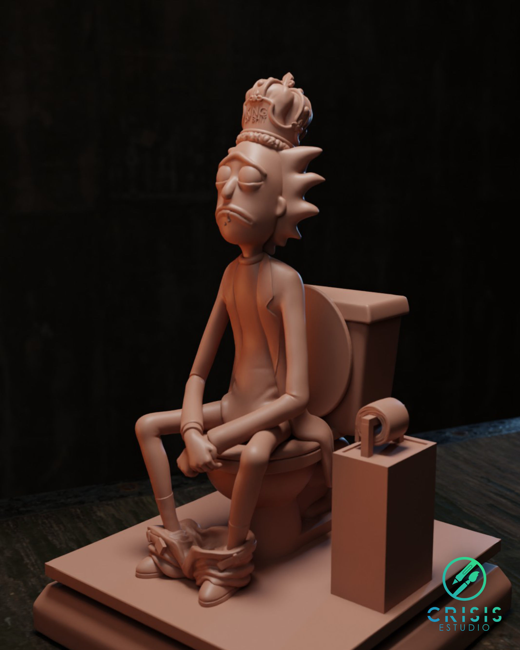 King of shit Rick and morty Fan Art Toy 3d print 3D print model_7