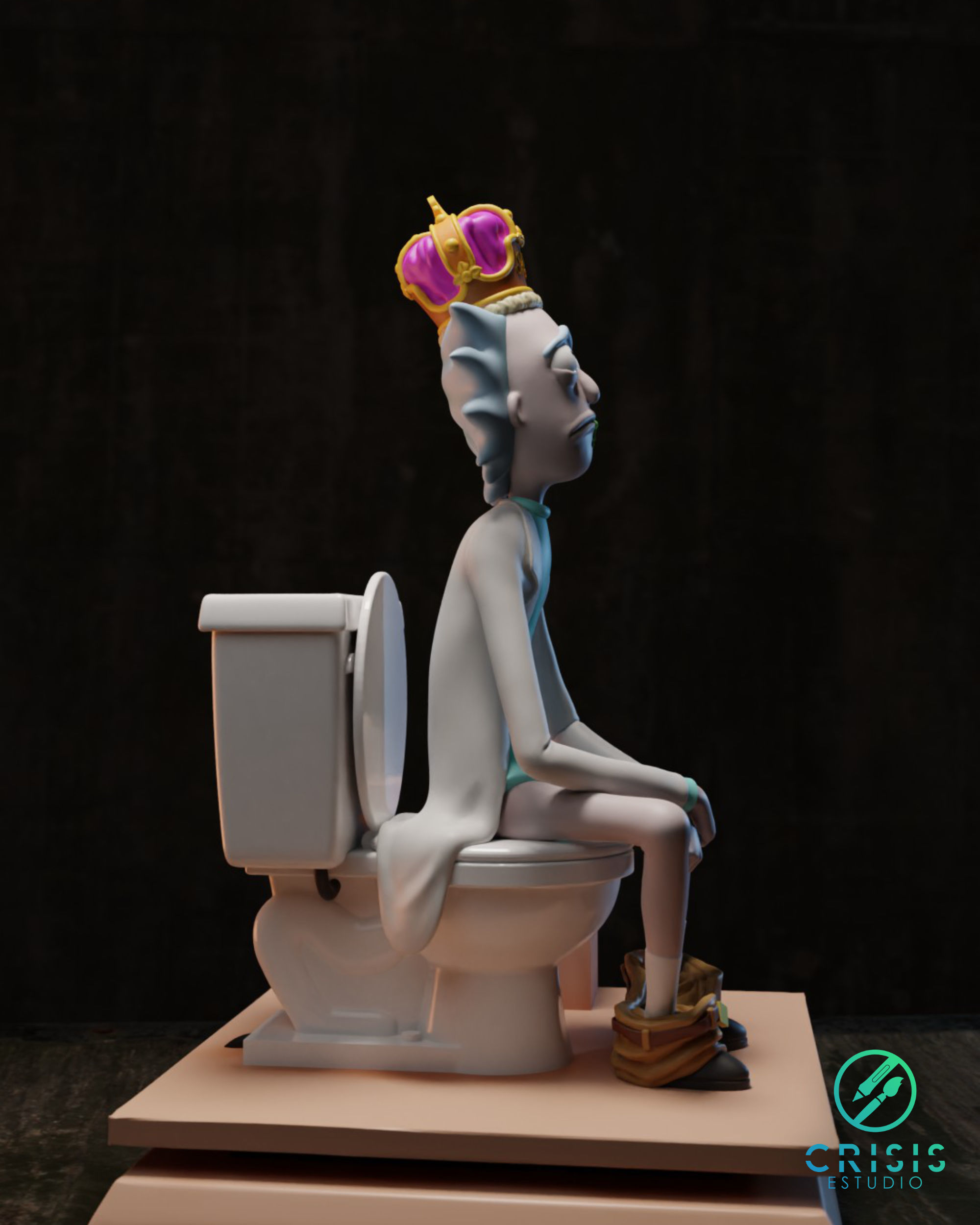 King of shit Rick and morty Fan Art Toy 3d print 3D print model_16