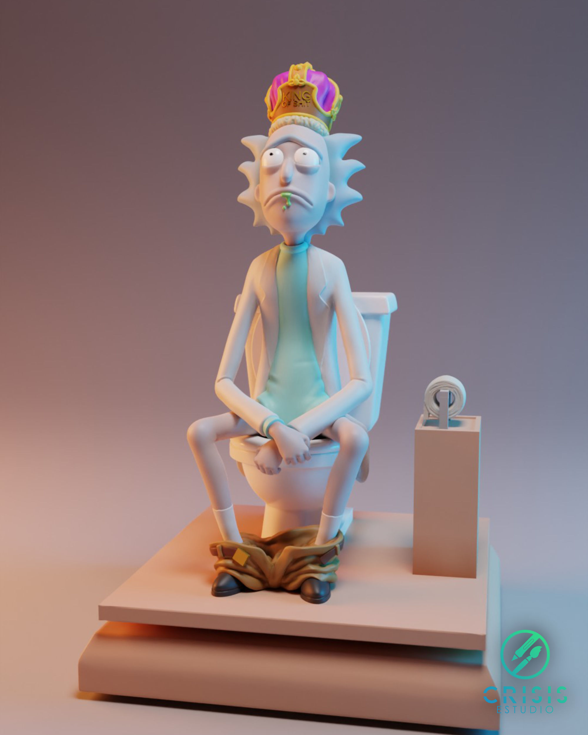 King of shit Rick and morty Fan Art Toy 3d print 3D print model_10