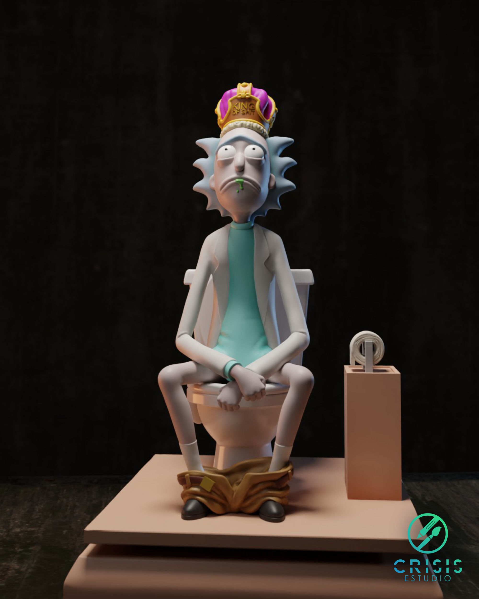 King of shit Rick and morty Fan Art Toy 3d print 3D print model_17
