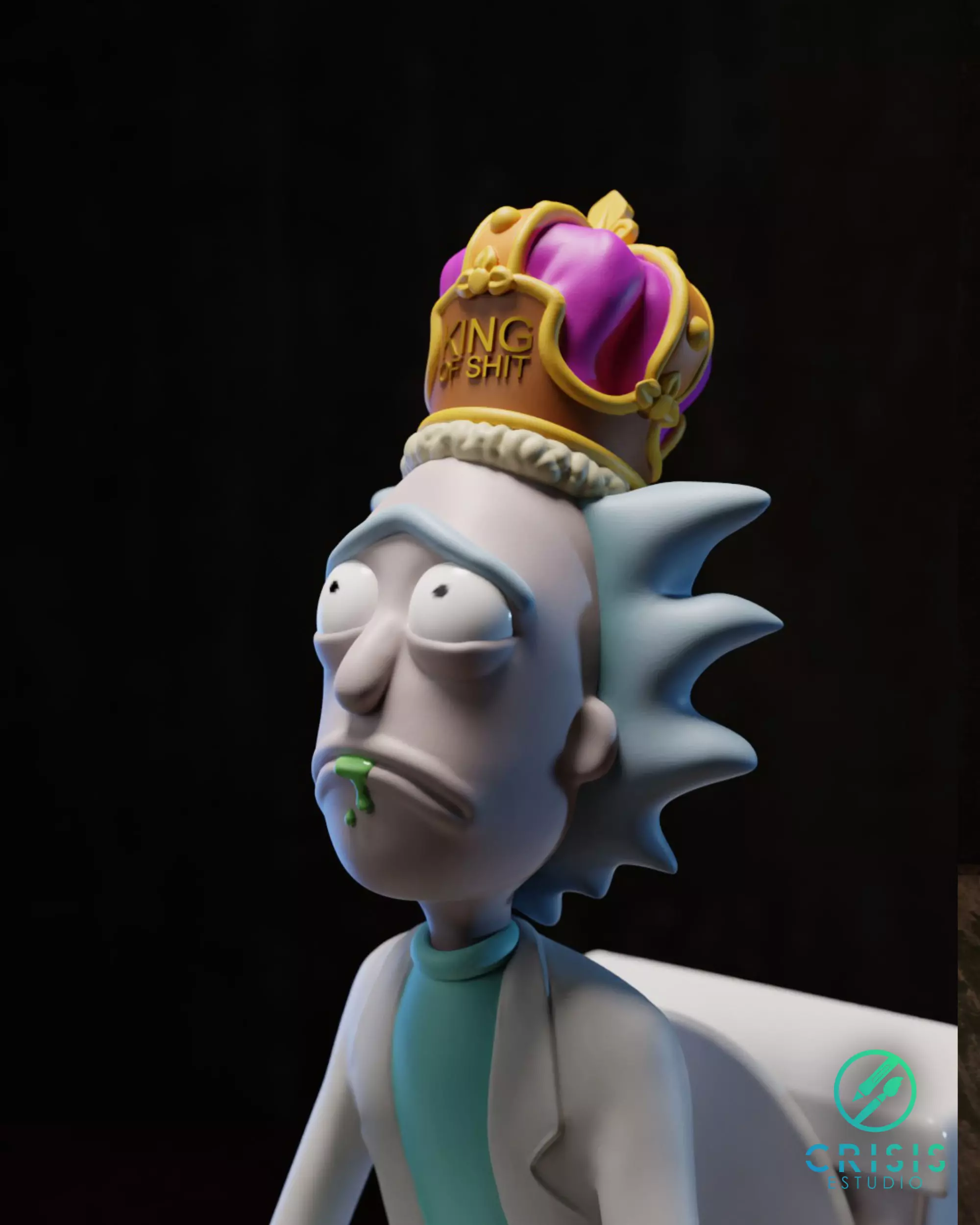 King of shit Rick and morty Fan Art Toy 3d print 3D print model_0