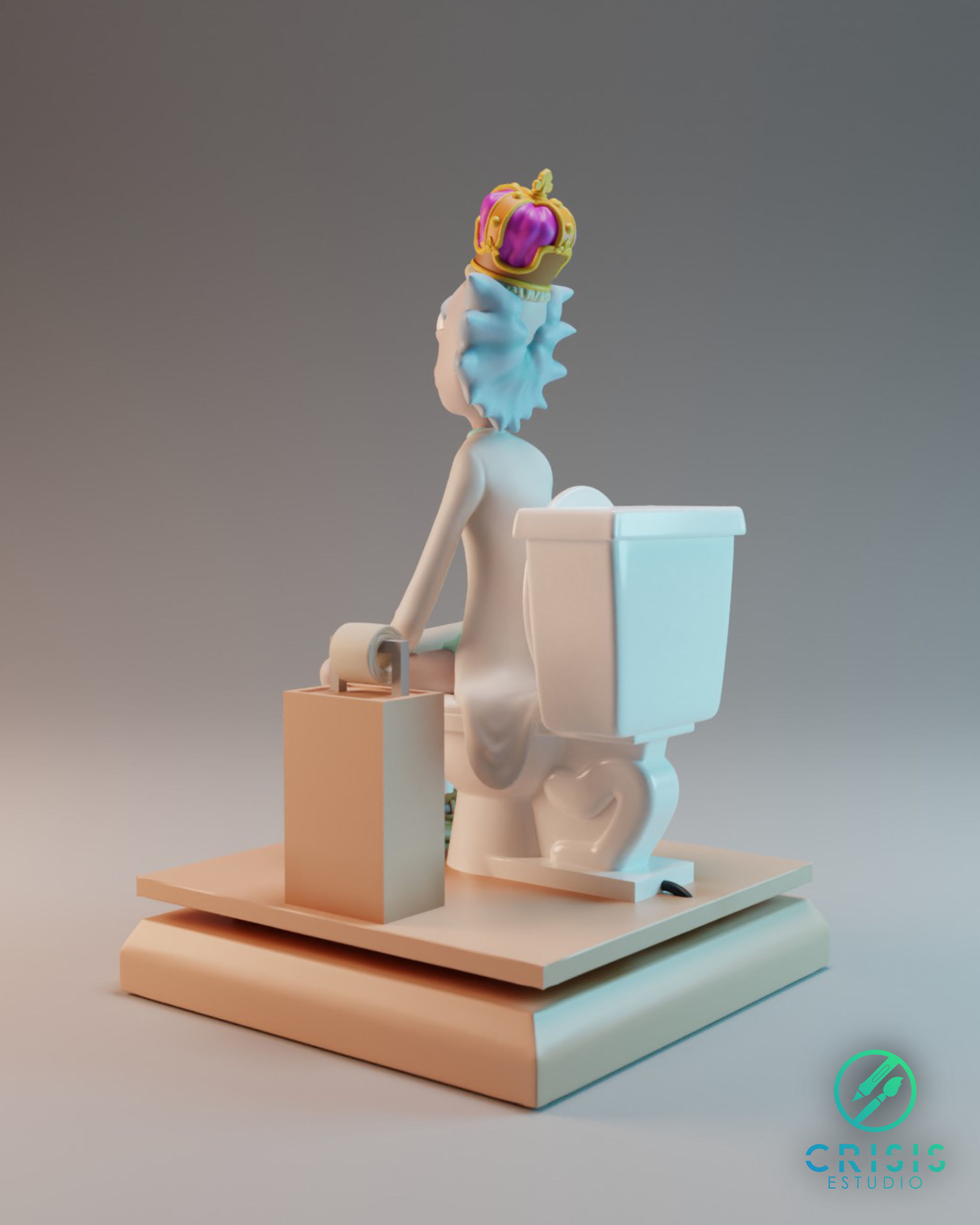 King of shit Rick and morty Fan Art Toy 3d print 3D print model_11
