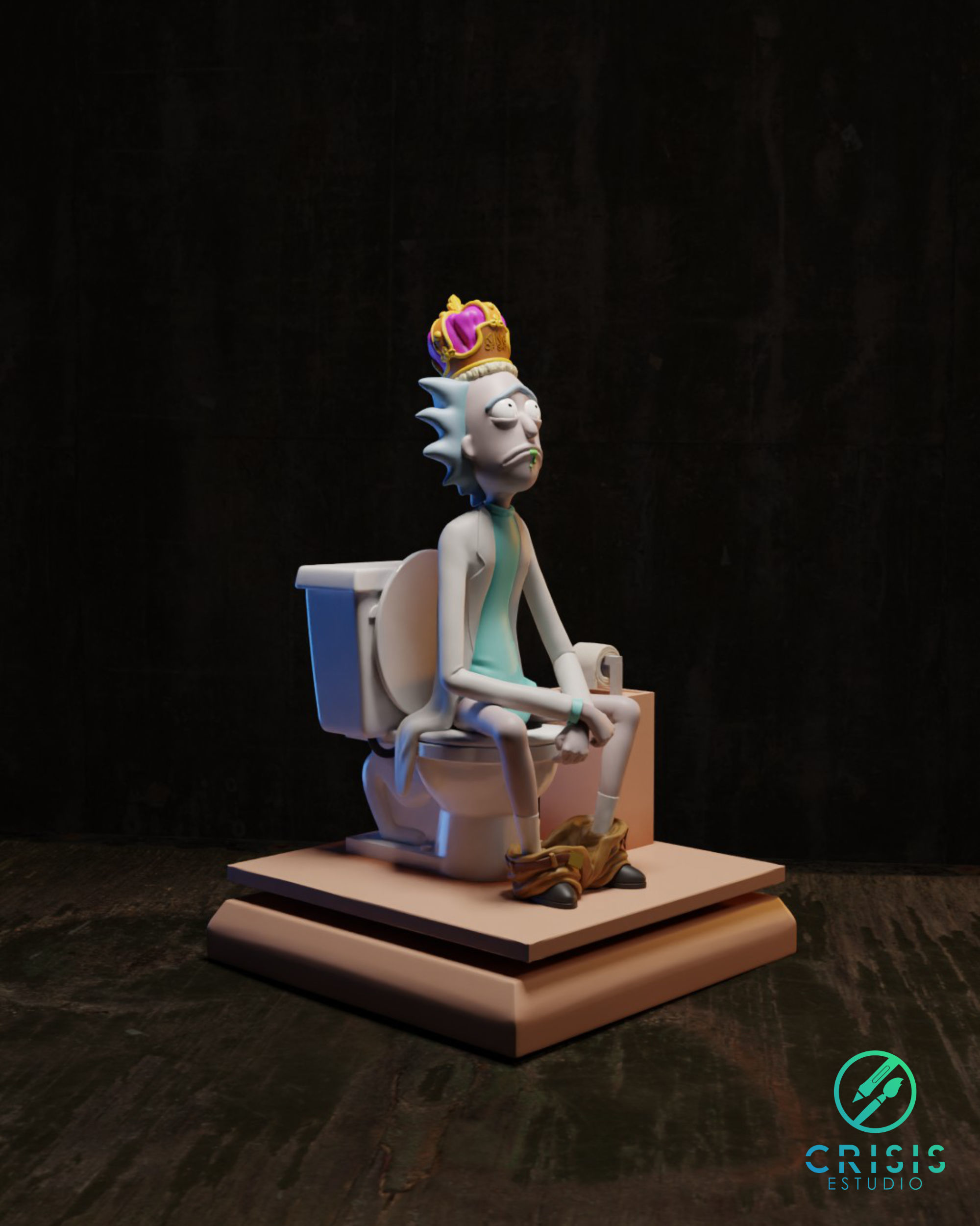 King of shit Rick and morty Fan Art Toy 3d print 3D print model_1