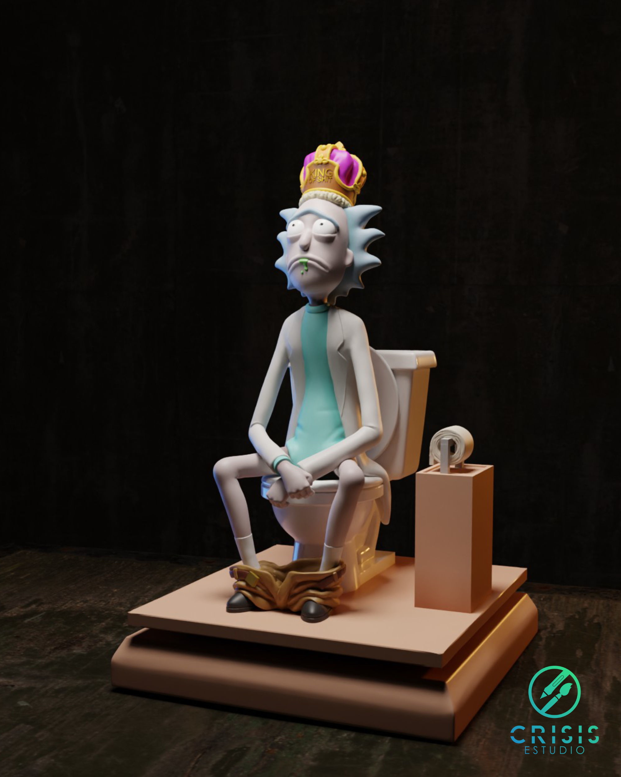King of shit Rick and morty Fan Art Toy 3d print 3D print model_2