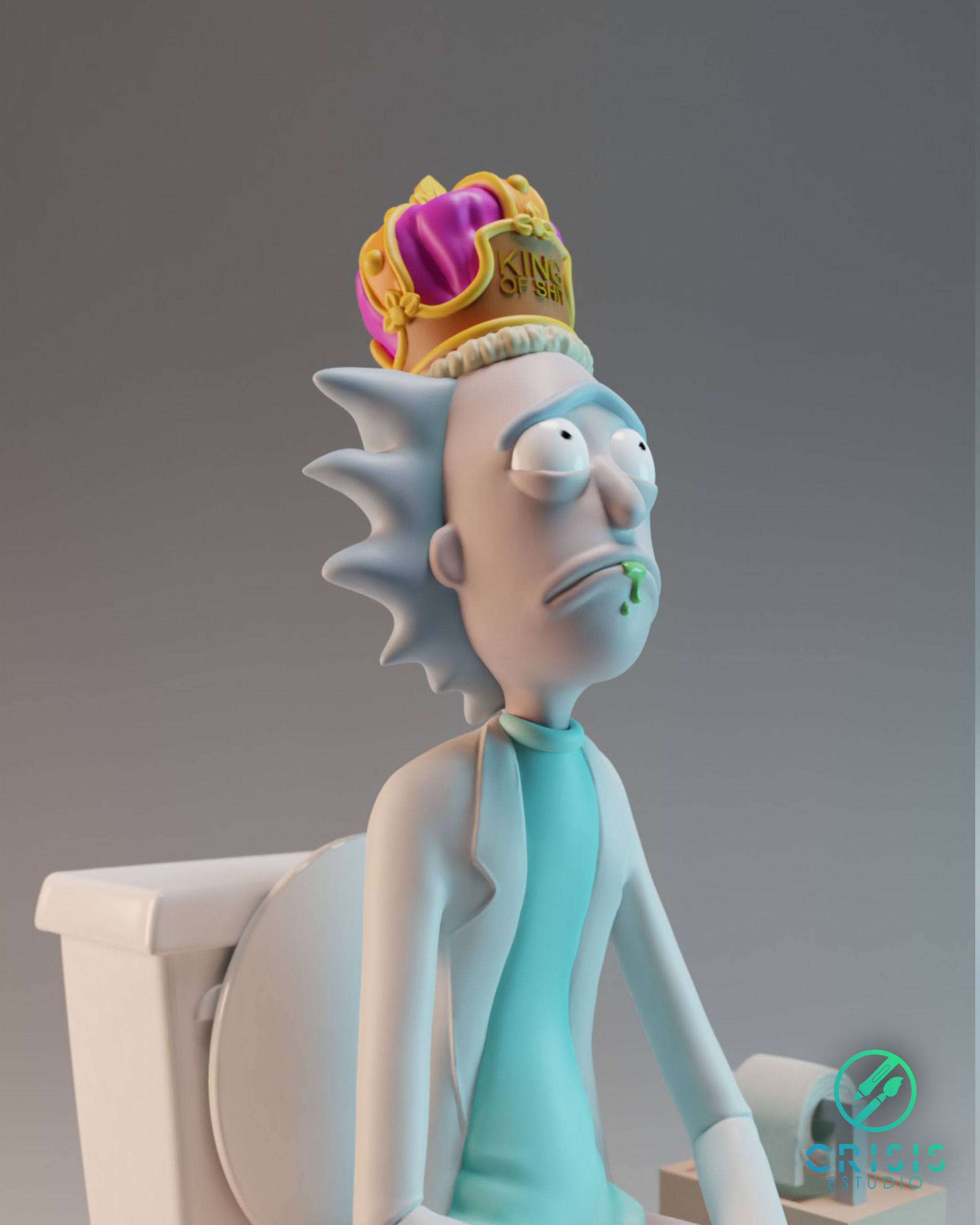 King of shit Rick and morty Fan Art Toy 3d print 3D print model_12