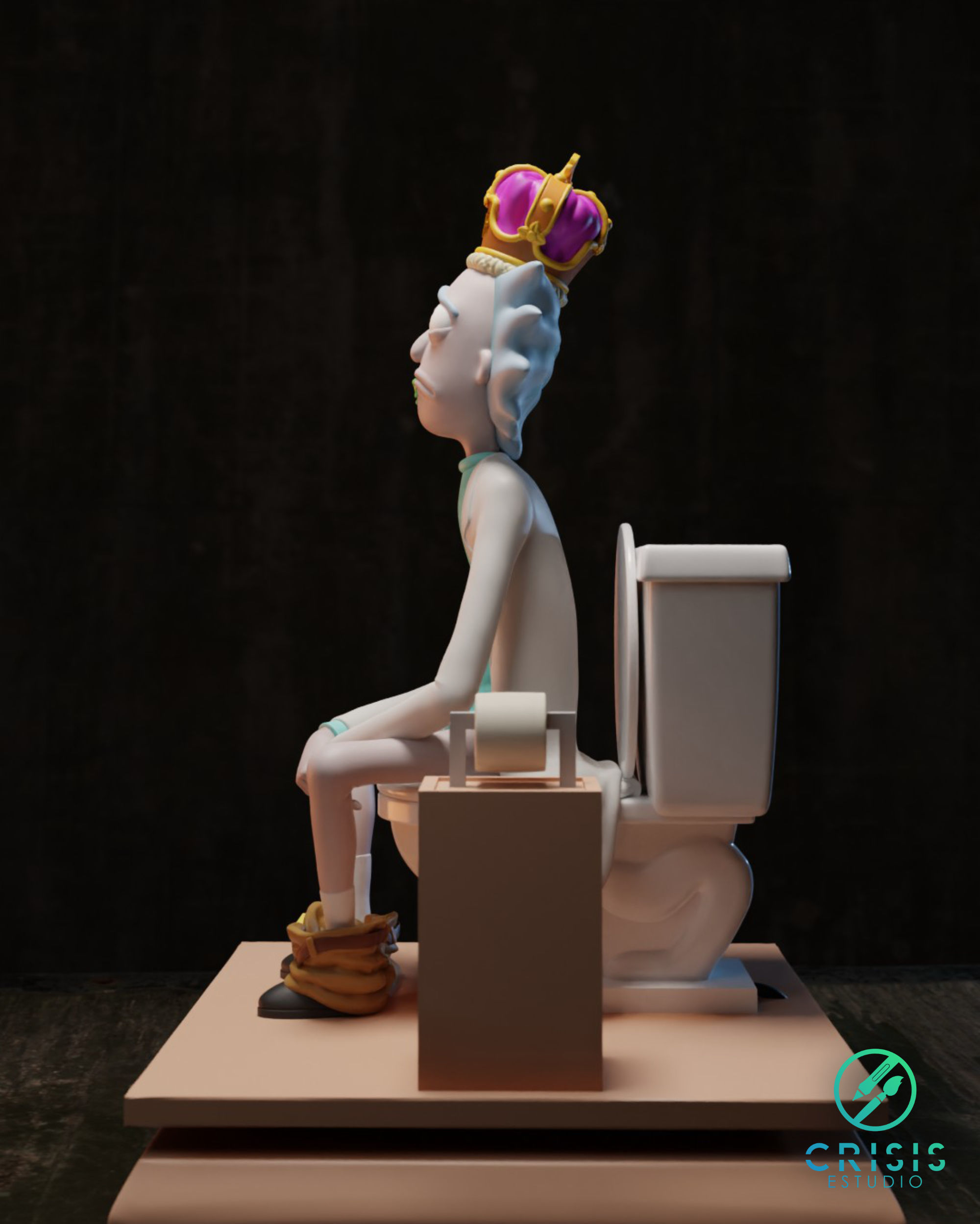 King of shit Rick and morty Fan Art Toy 3d print 3D print model_14