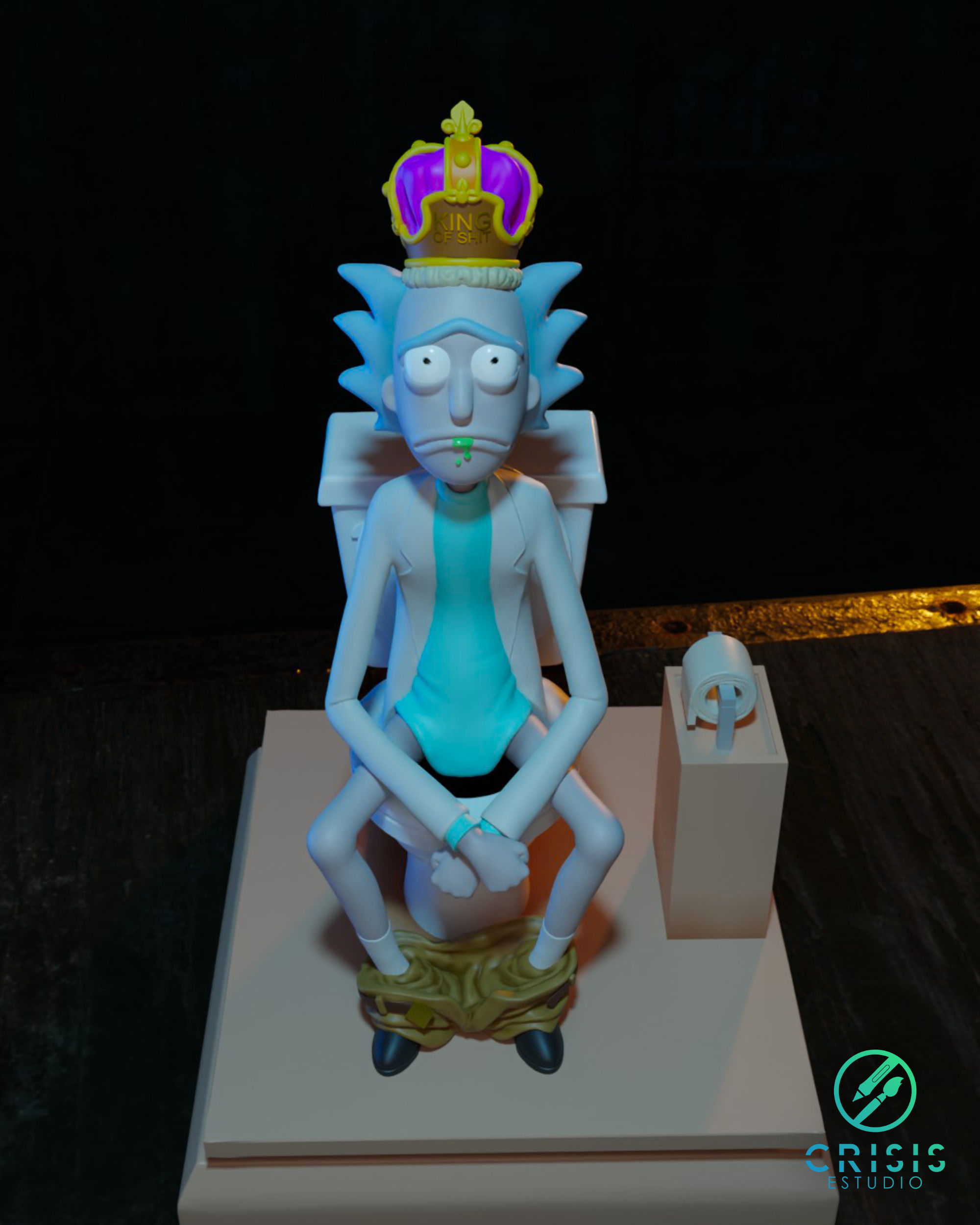 King of shit Rick and morty Fan Art Toy 3d print 3D print model_18
