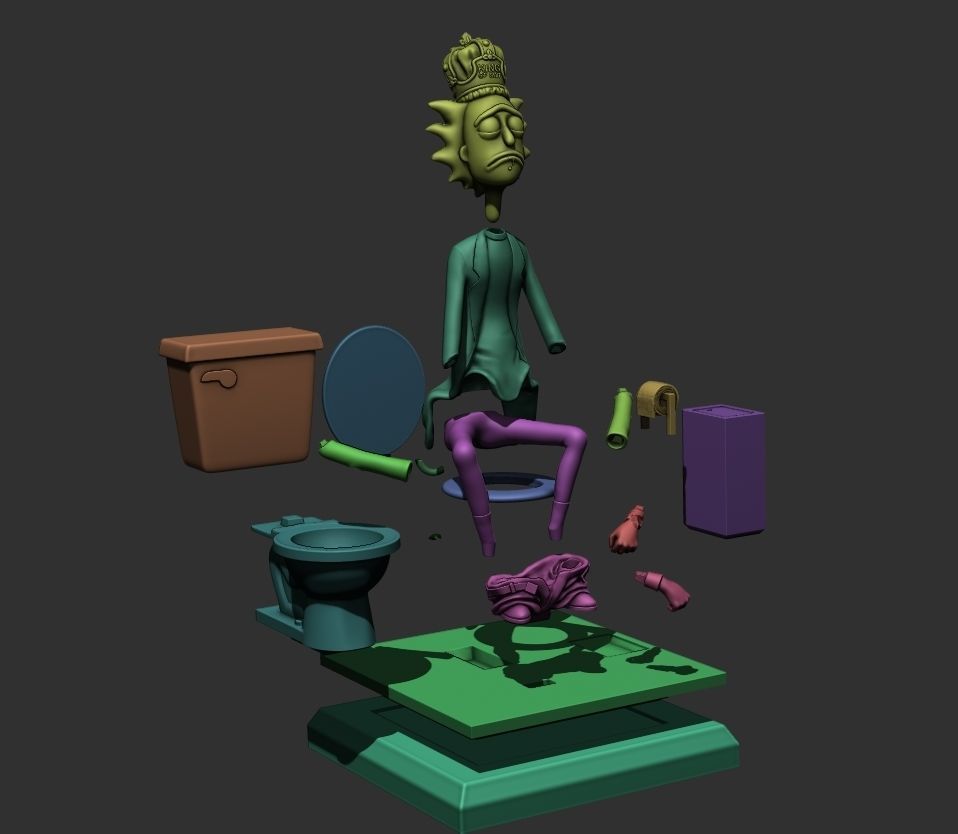 King of shit Rick and morty Fan Art Toy 3d print 3D print model_4