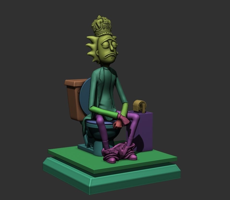 King of shit Rick and morty Fan Art Toy 3d print 3D print model_5