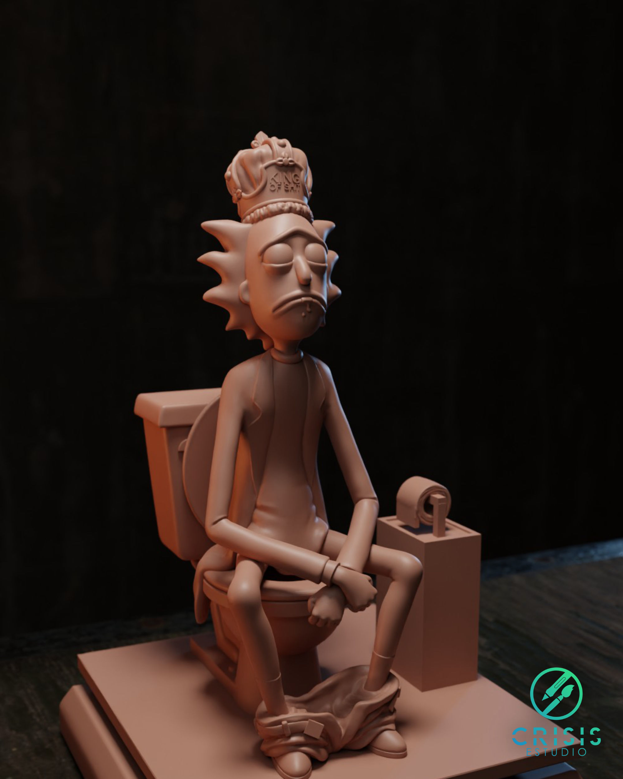 King of shit Rick and morty Fan Art Toy 3d print 3D print model_6