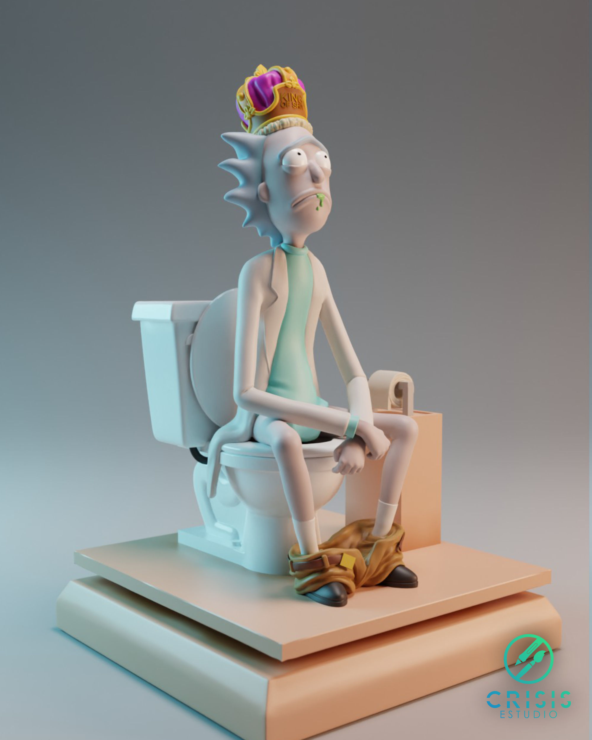 King of shit Rick and morty Fan Art Toy 3d print 3D print model_13