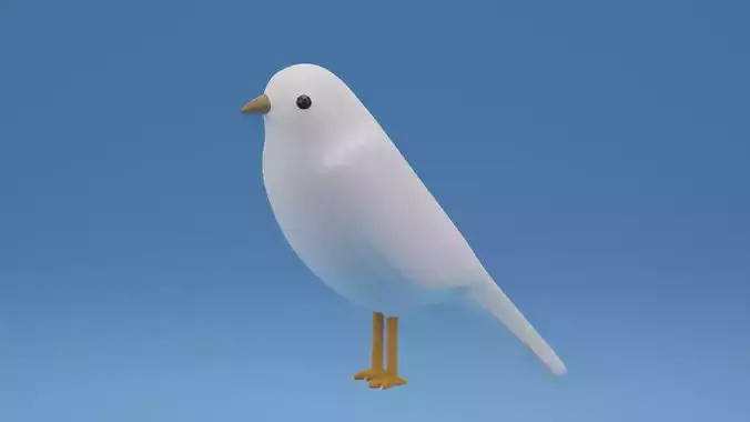 Cartoon Cute Bird Sparrow 3D model