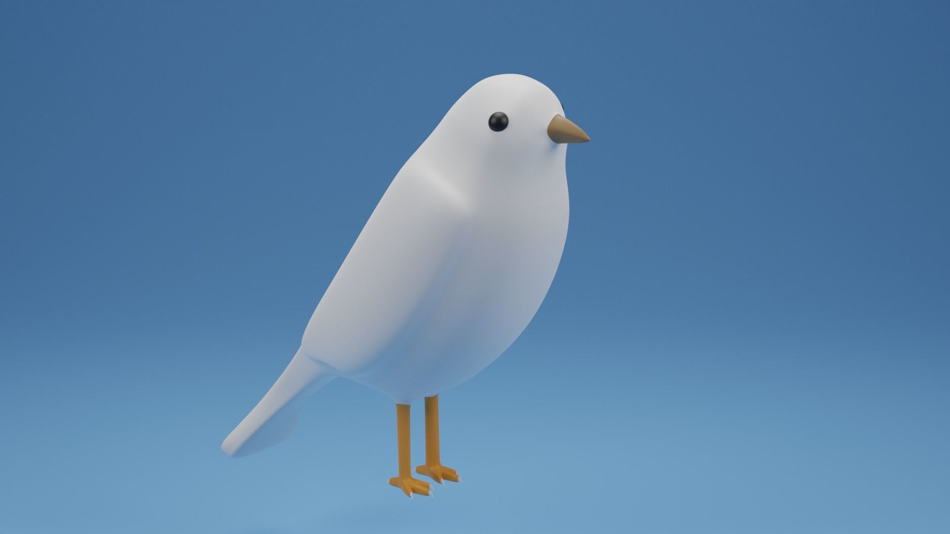 Cartoon Cute Bird Sparrow 3D model_2