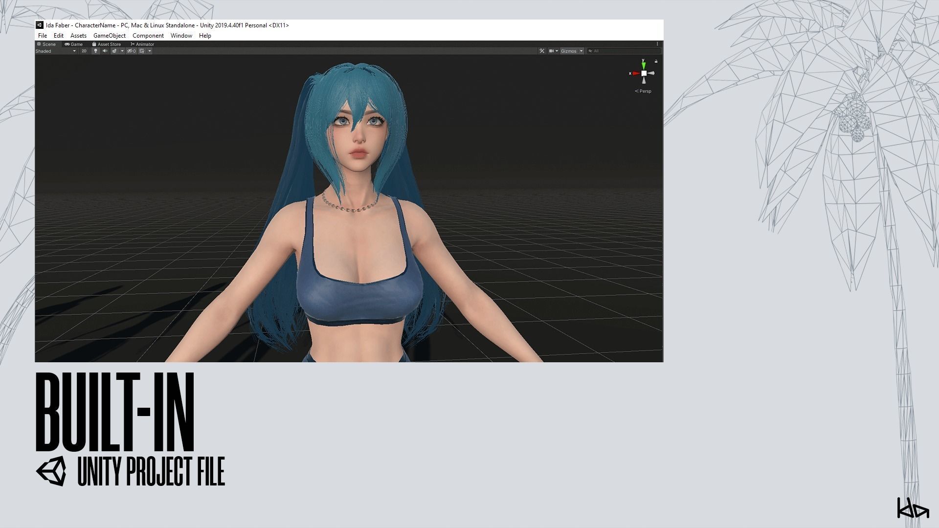 Beach Girls - Game Ready Low-poly 3D model_35