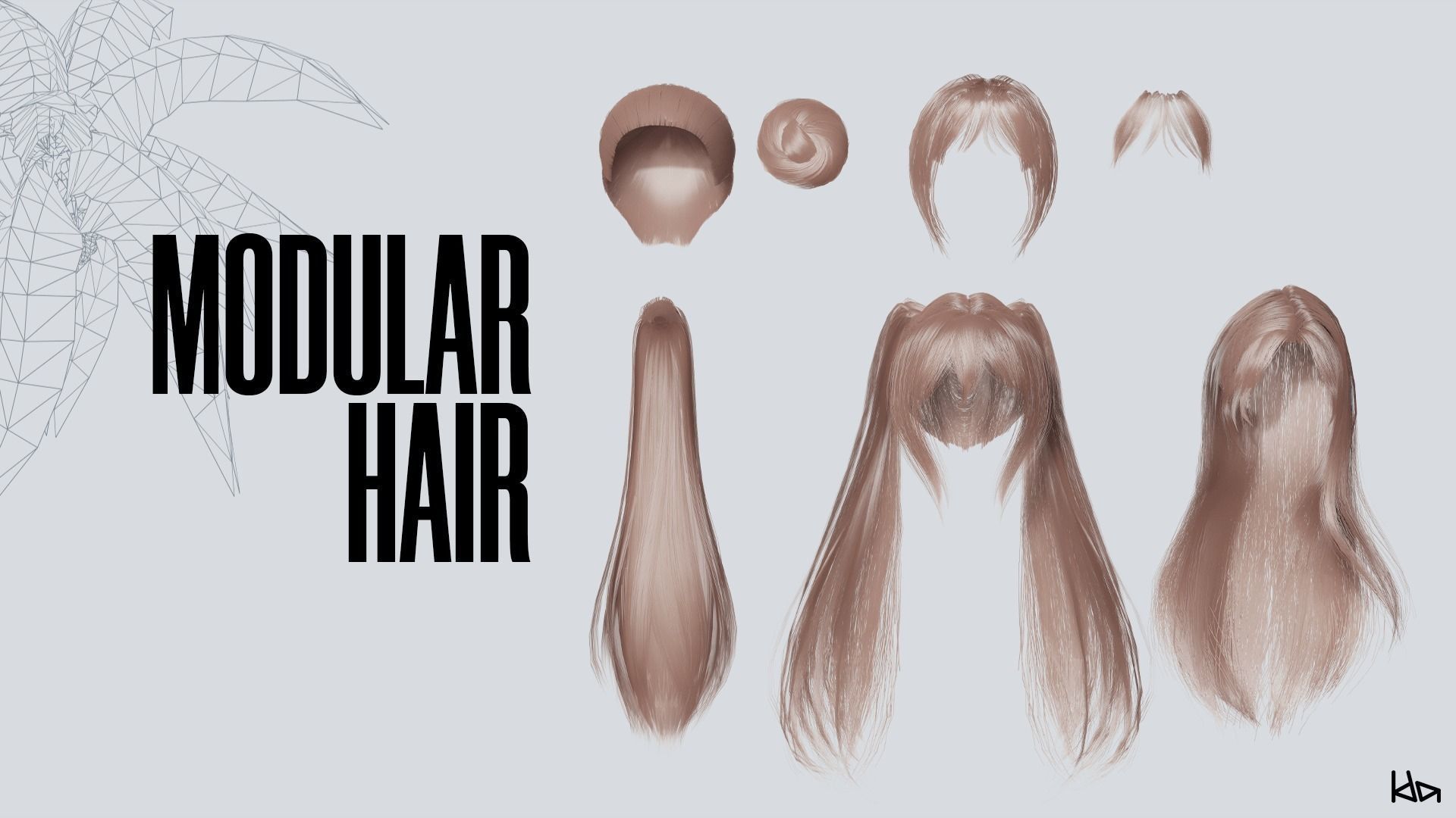 Beach Girls - Game Ready Low-poly 3D model_10