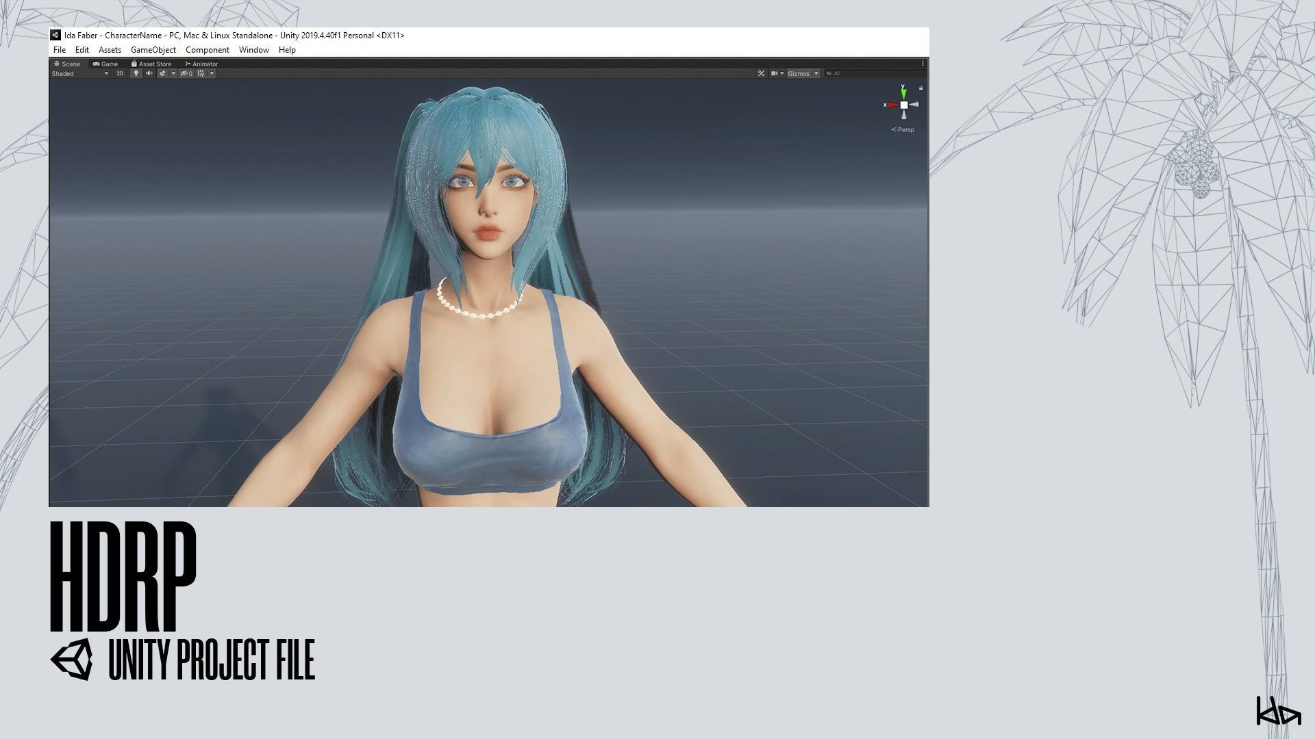 Beach Girls - Game Ready Low-poly 3D model_40