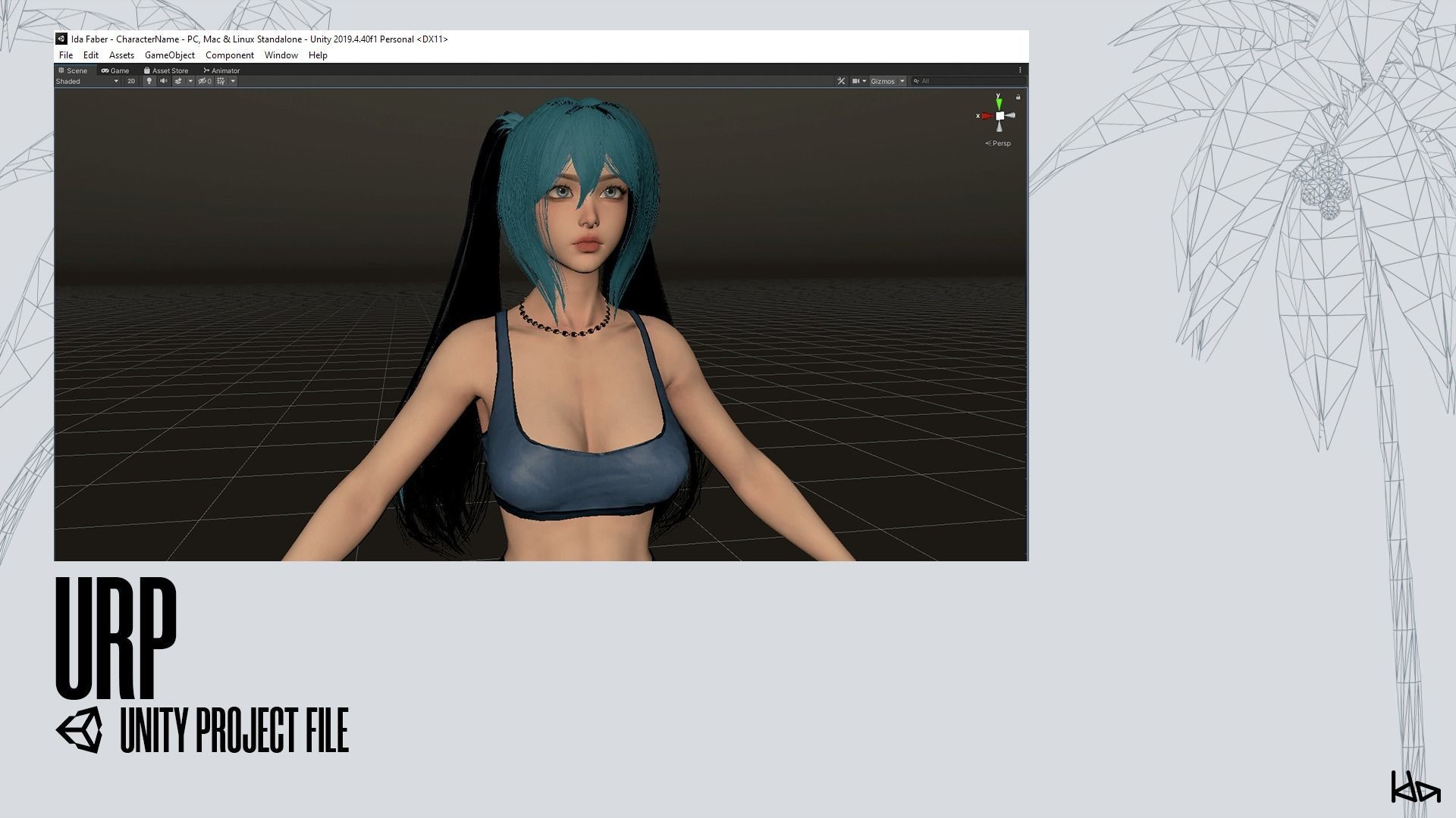 Beach Girls - Game Ready Low-poly 3D model_45