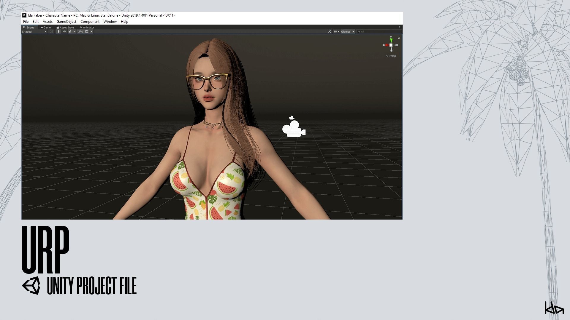 Beach Girls - Game Ready Low-poly 3D model_44