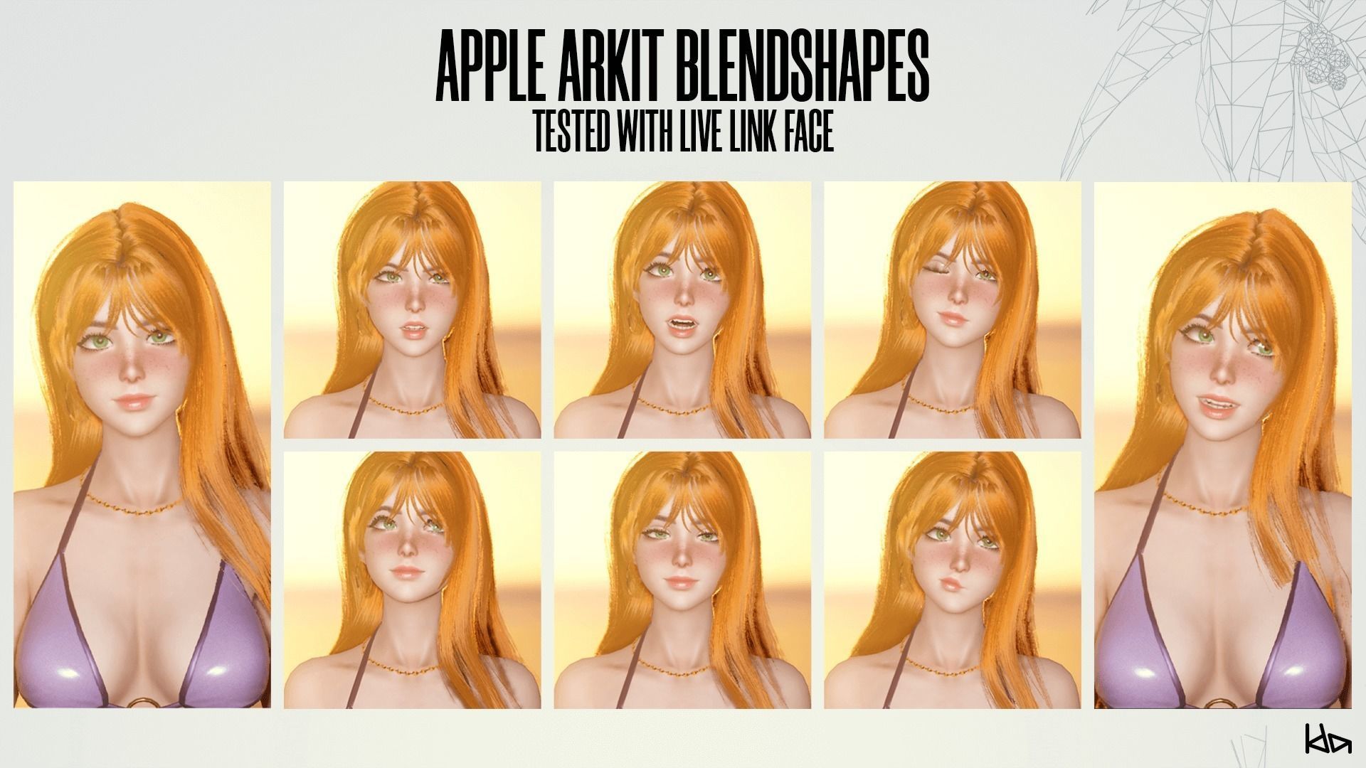 Beach Girls - Game Ready Low-poly 3D model_5