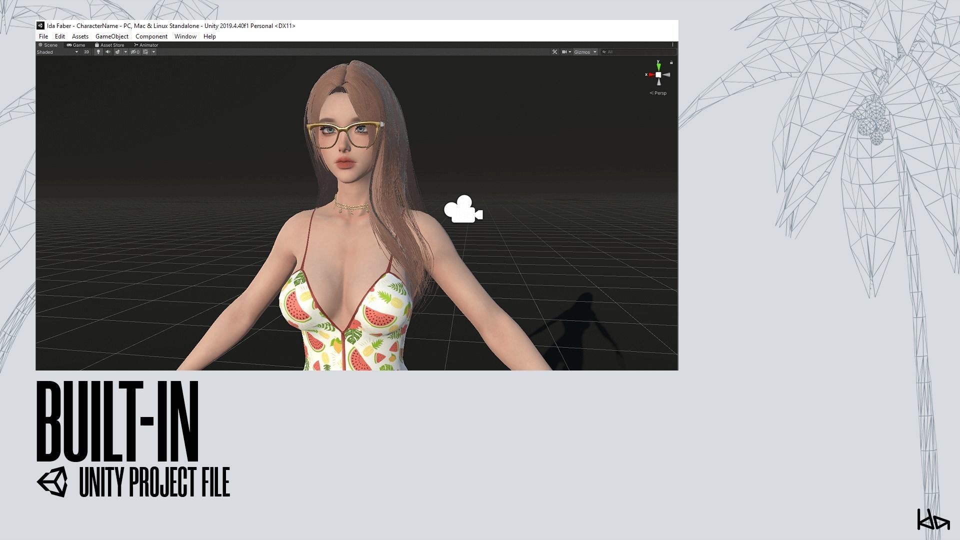 Beach Girls - Game Ready Low-poly 3D model_34