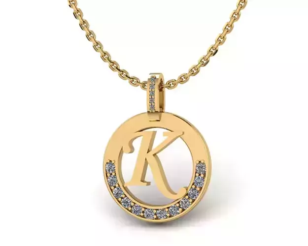 K Letter Pendant 3D print model
