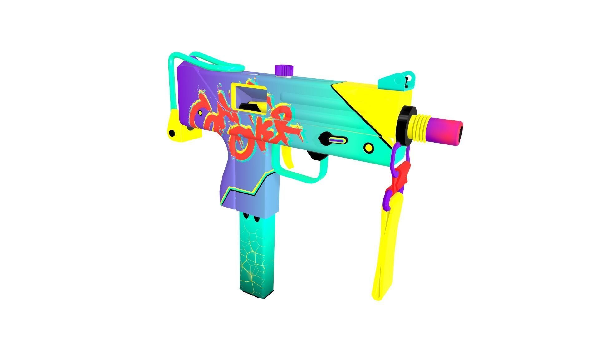 Mac-10  gun Low-poly 3D model_3