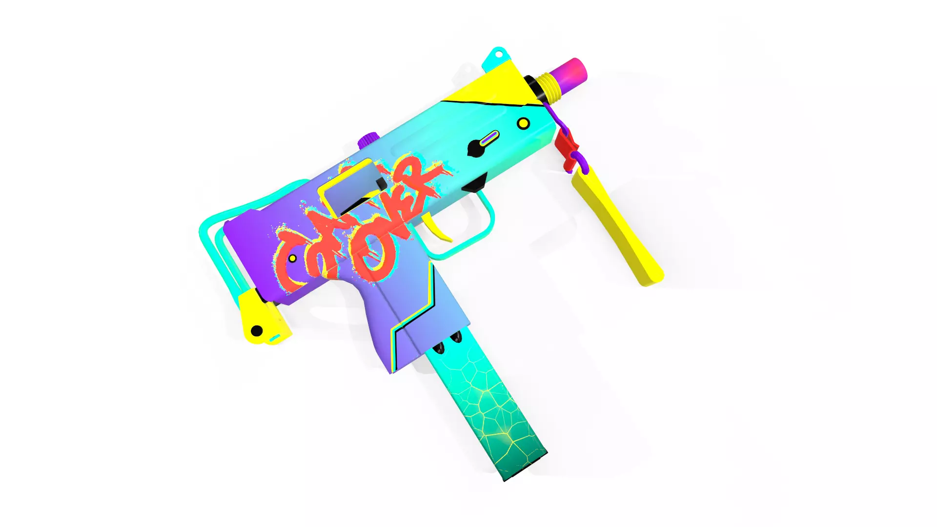 Mac-10  gun Low-poly 3D model_0
