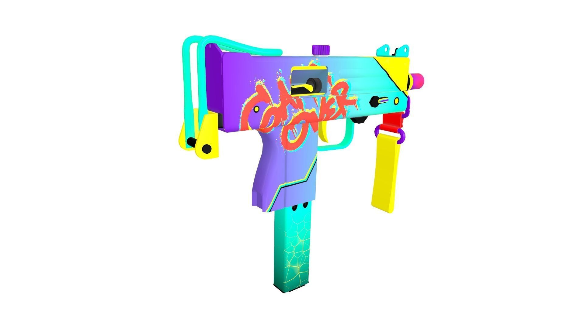 Mac-10  gun Low-poly 3D model_5
