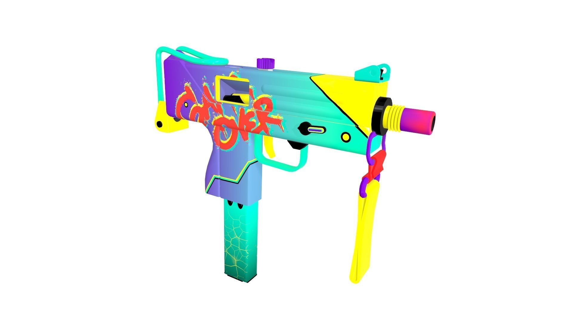 Mac-10  gun Low-poly 3D model_4