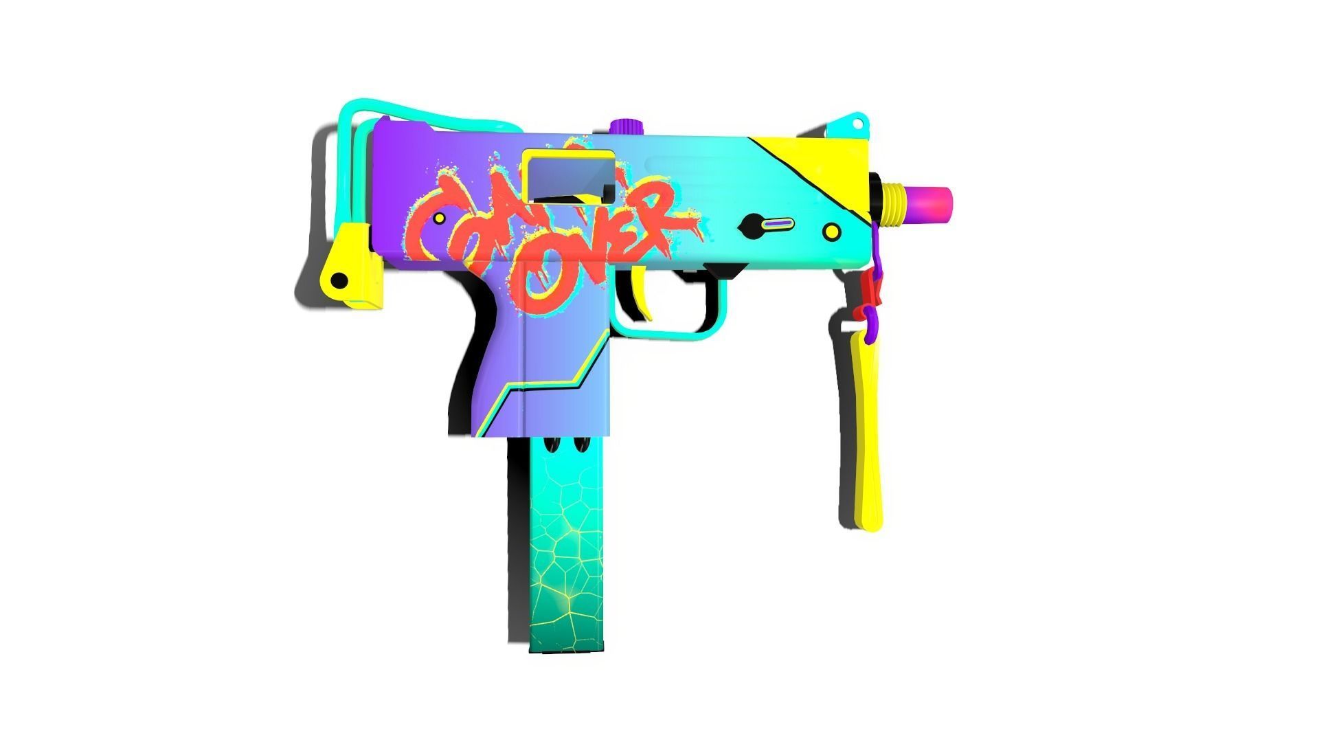 Mac-10  gun Low-poly 3D model_1