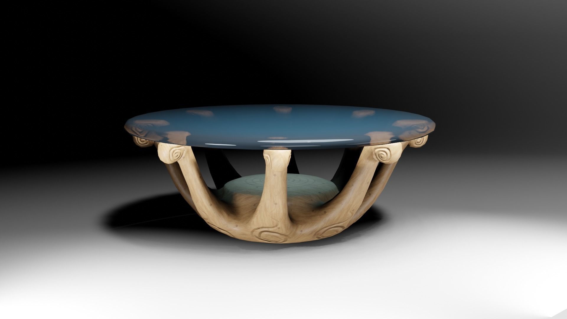 Coffee table collection low poly Low-poly 3D model_11