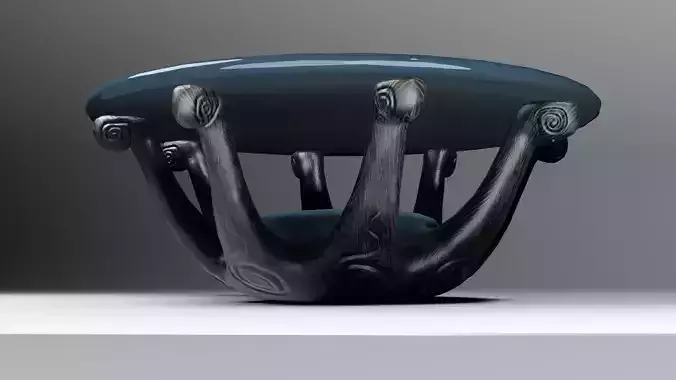 Coffee table collection low poly