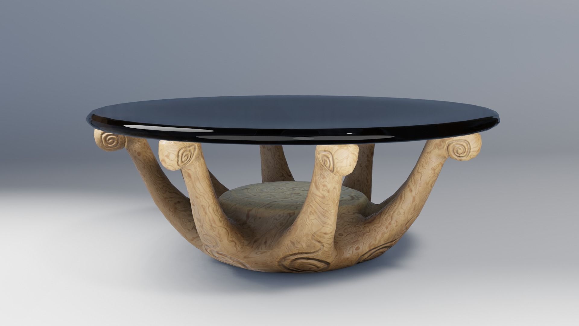 Coffee table collection low poly Low-poly 3D model_8