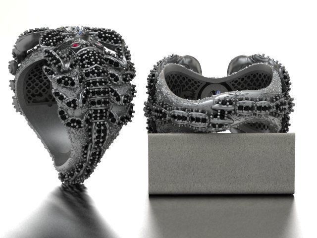 Scorpion ring 3D print model_3