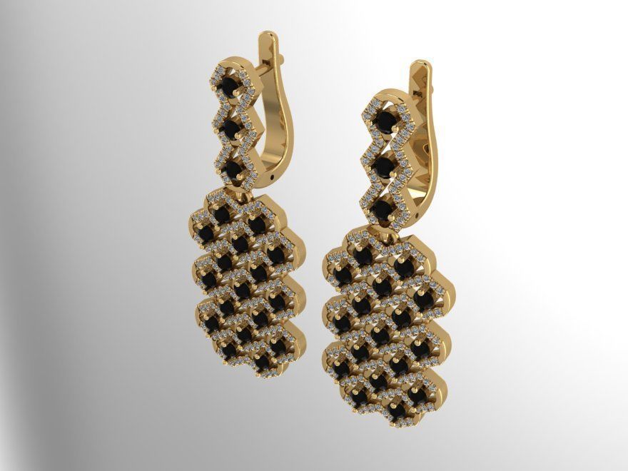 grape earring 0001 3D print model_3