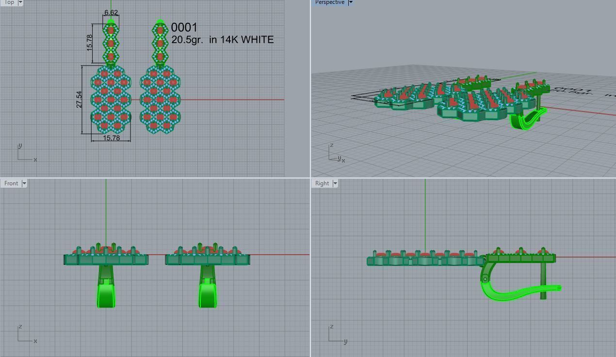 grape earring 0001 3D print model_4