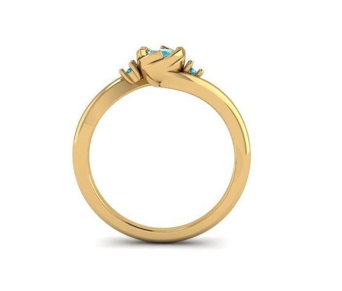 3 stone rotated head ring 0021 3D print model_3