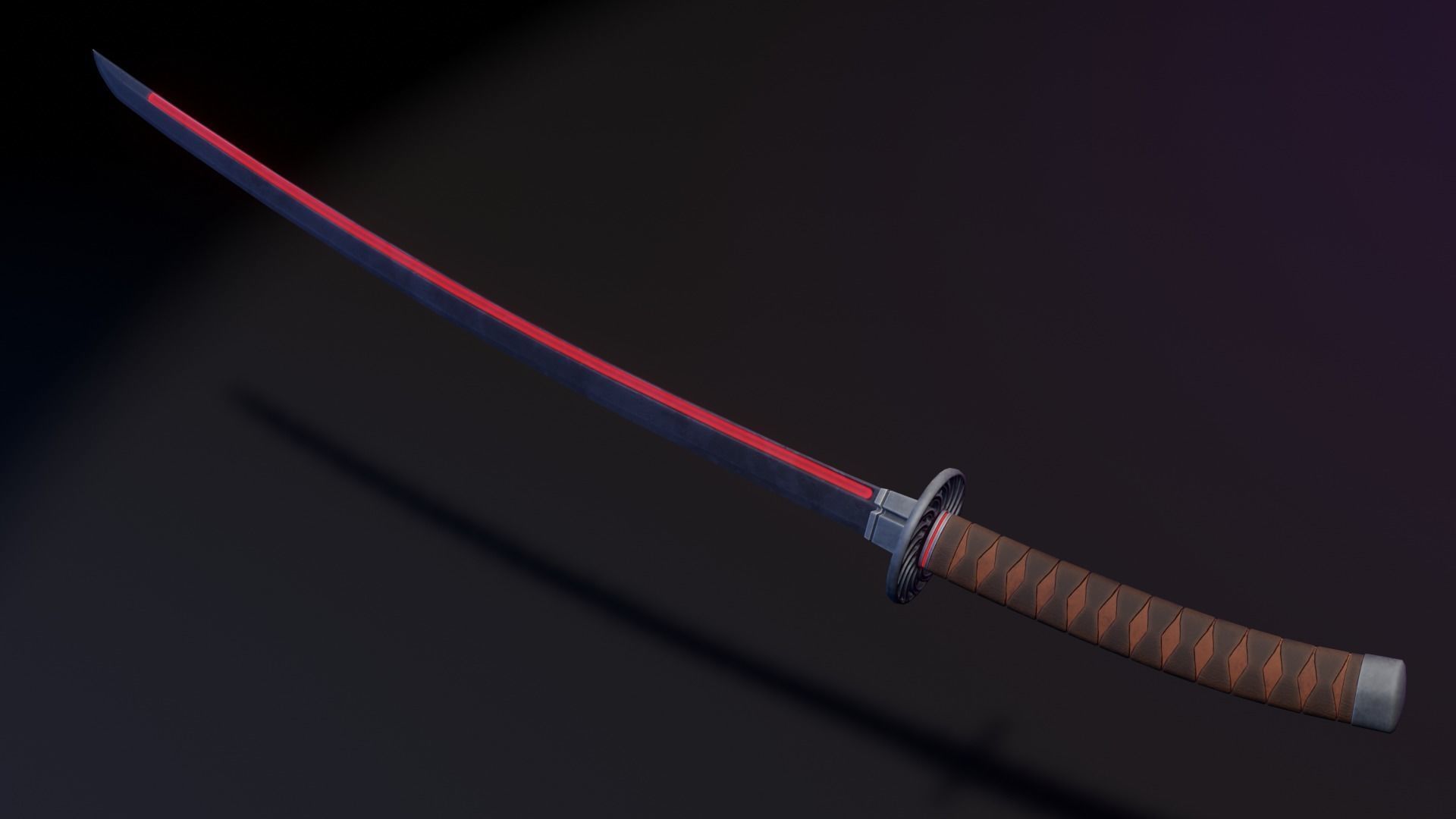 Stylized Katana Asset with five skins low poly game ready Low-poly 3D model_8