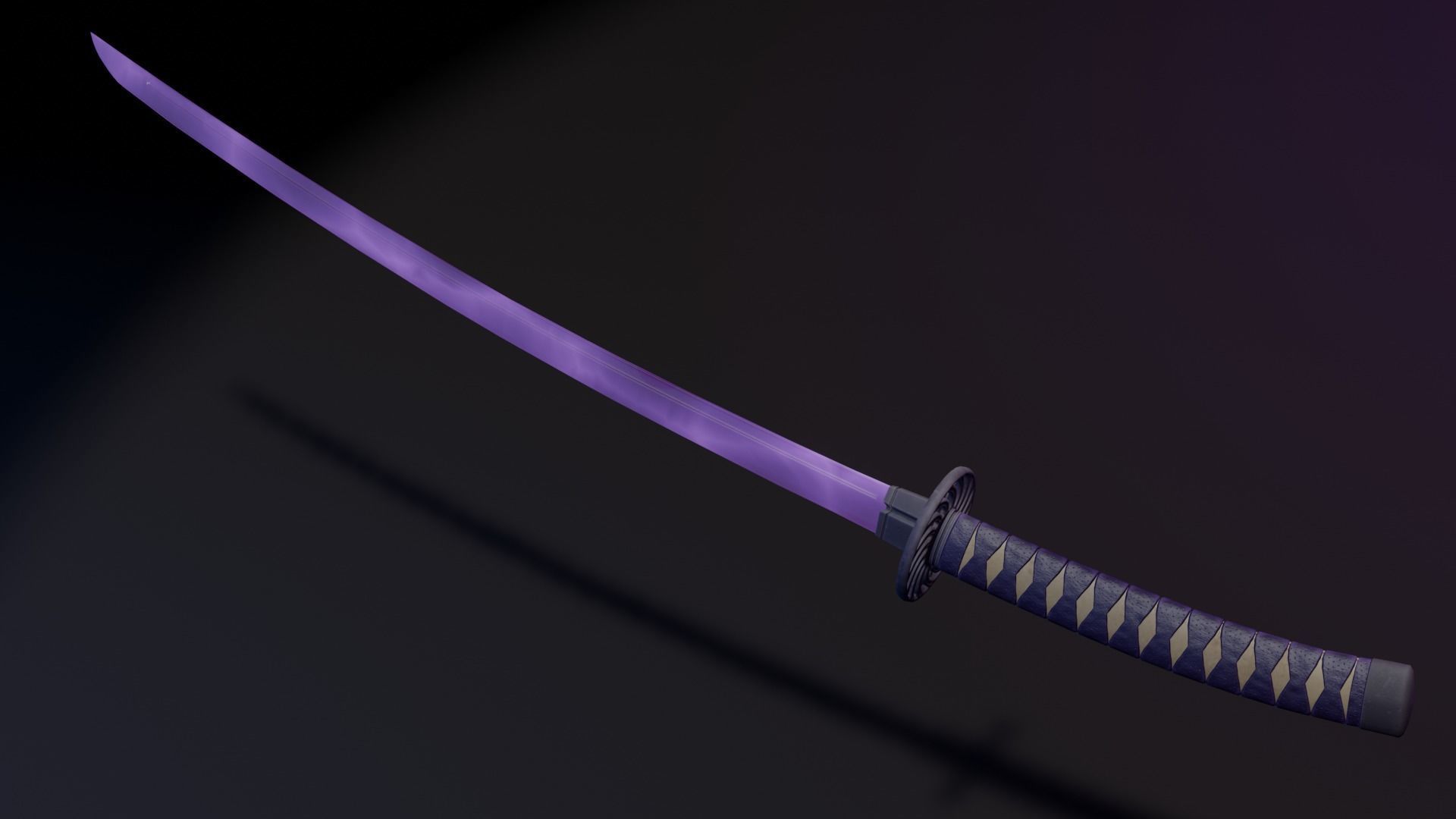 Stylized Katana Asset with five skins low poly game ready Low-poly 3D model_7
